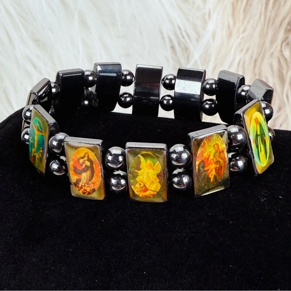 Vintage Religious Icon Stretch Bracelet